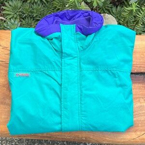 Vintage Columbia Bugaboo Winter Ski Jacket Shell Teal Purple XL